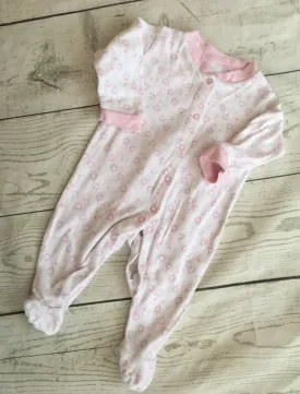 0-3 Months Heart Print Sleepsuit