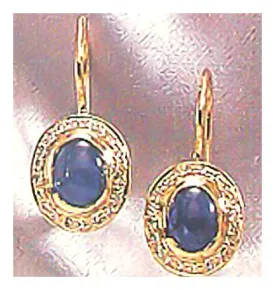 14k Isabella Of Castille Sapphire and Diamond Earrings (.20ct)