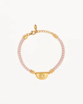 18k Gold Vermeil Lotus Pink Silk Cord Bracelet