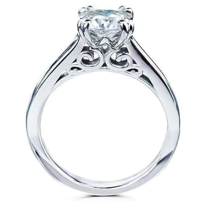 1ct Cushion Moissanite Solitaire W-Prong Ring