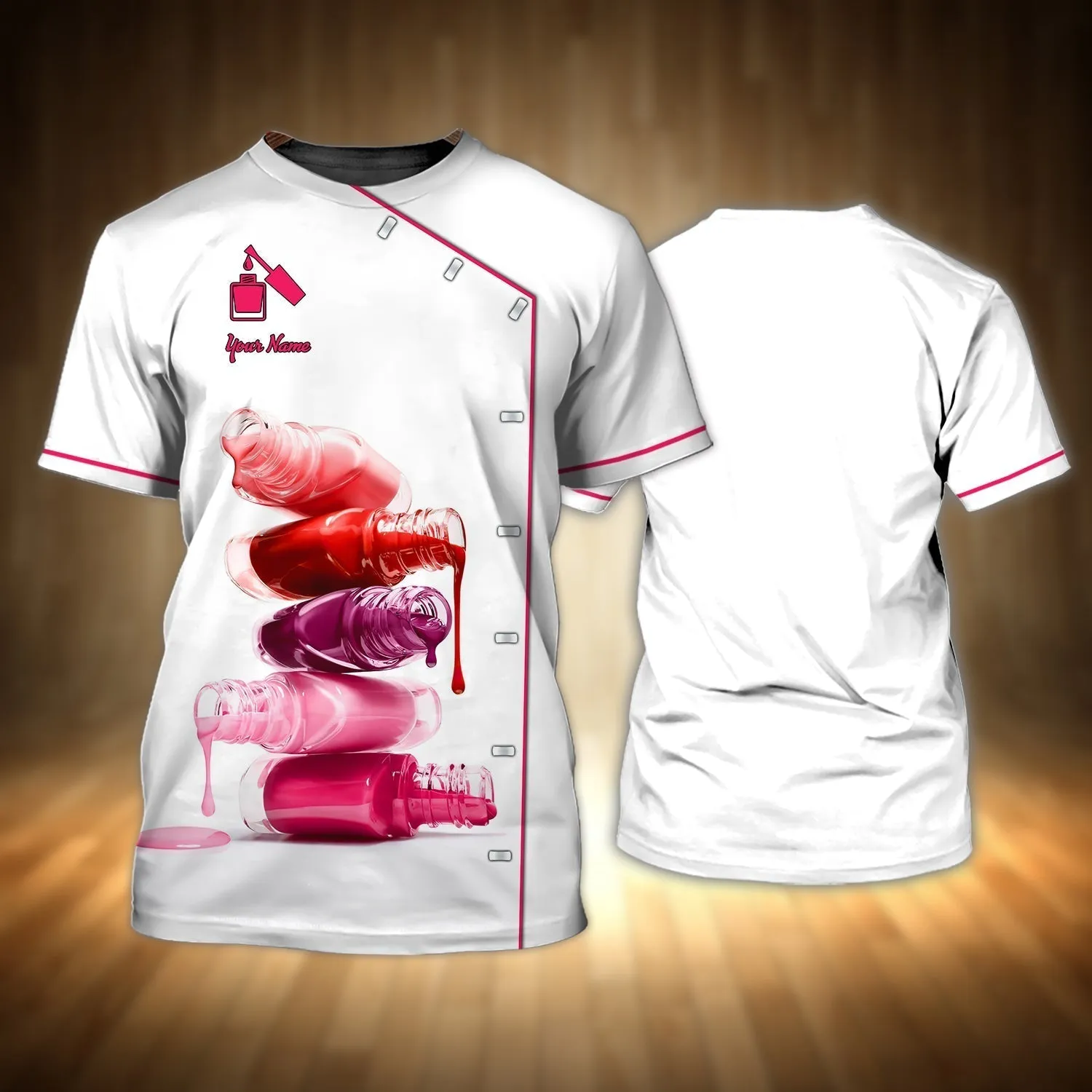 3D All Over Print Manicurist Shirt, Nail Technician Beauti Uniform Shirt, Nail Shirts