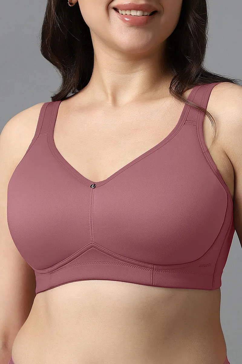 Airy Padded Non-wired Support Bra - Mesa Rose