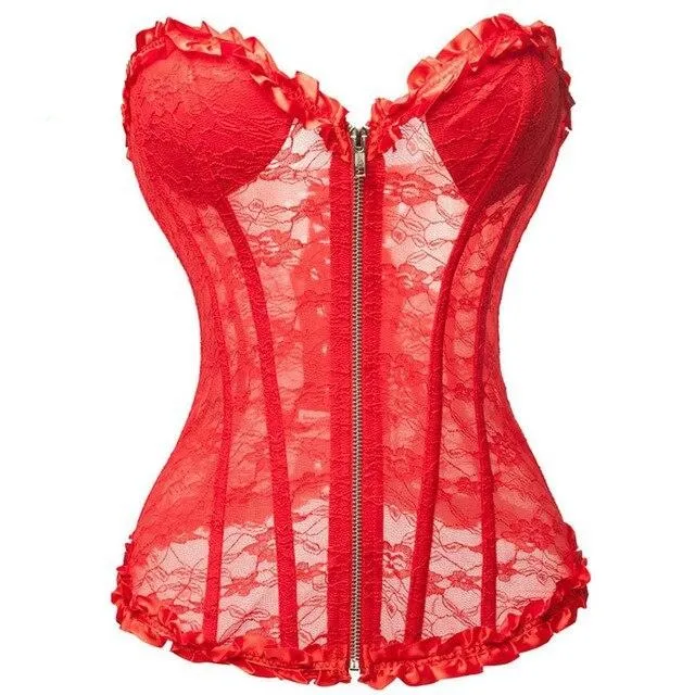 Années 60 Corset Rétro Dentelle Florale Pin Up