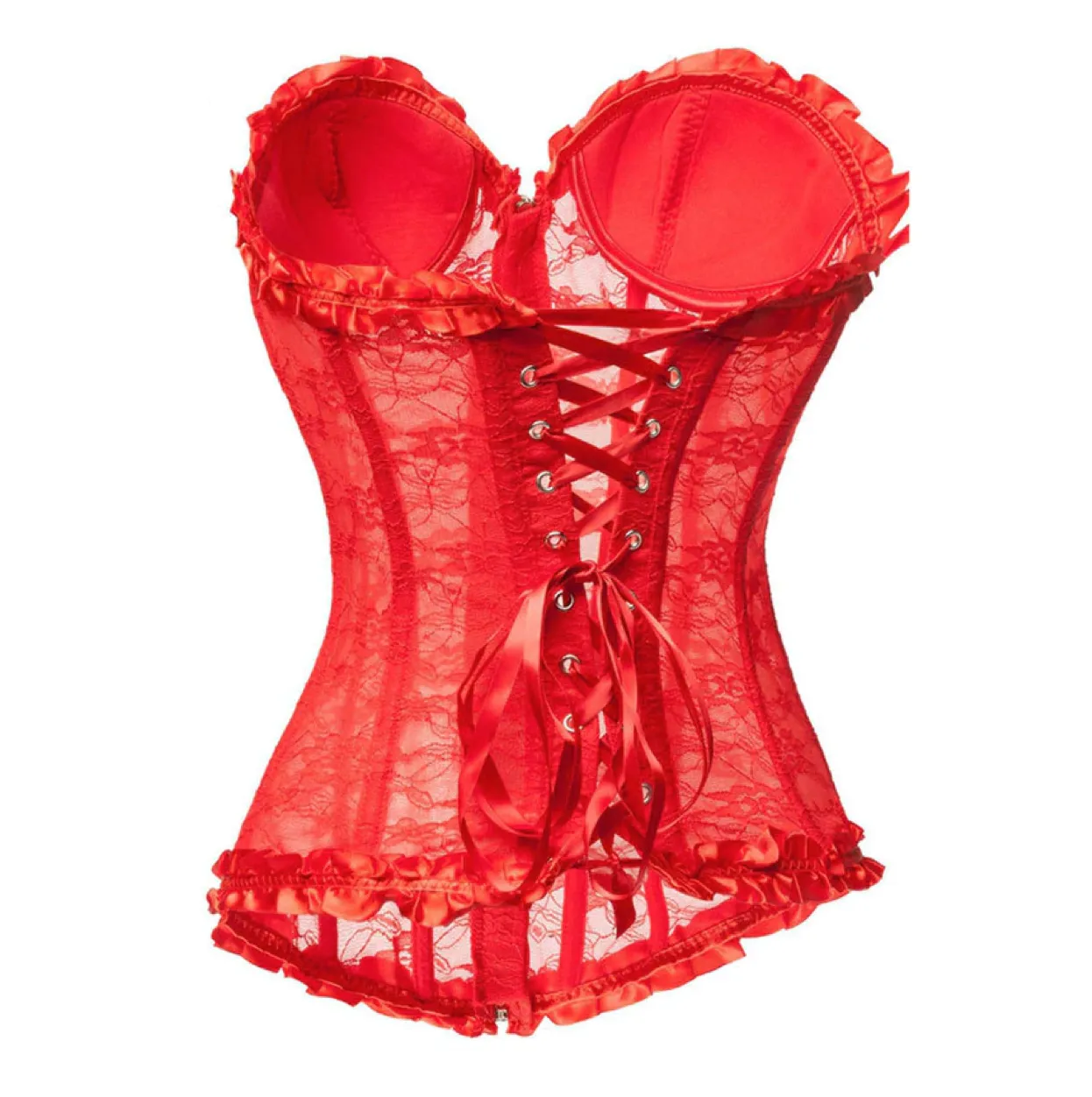 Années 60 Corset Rétro Dentelle Florale Pin Up