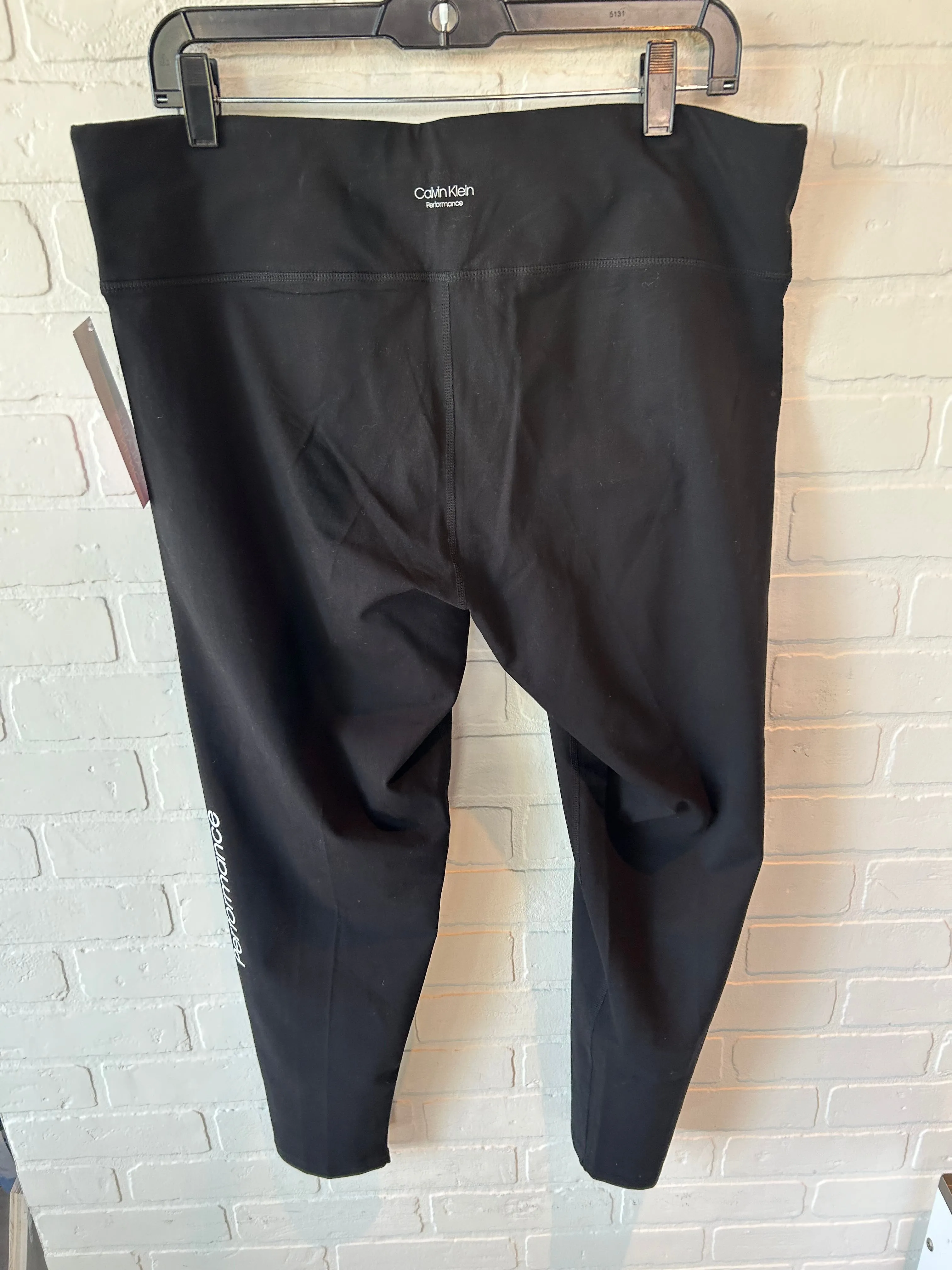 Athletic Leggings By Calvin Klein Performance In Black & White, Size: 20