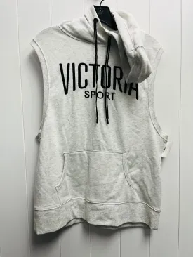 Athletic Sweatshirt Hoodie By Victorias Secret In Black & Grey, Size: L