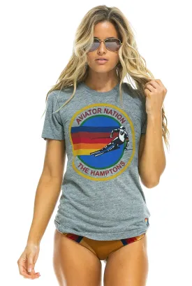 AVIATOR NATION HAMPTONS UNISEX CREW TEE - HEATHER GREY