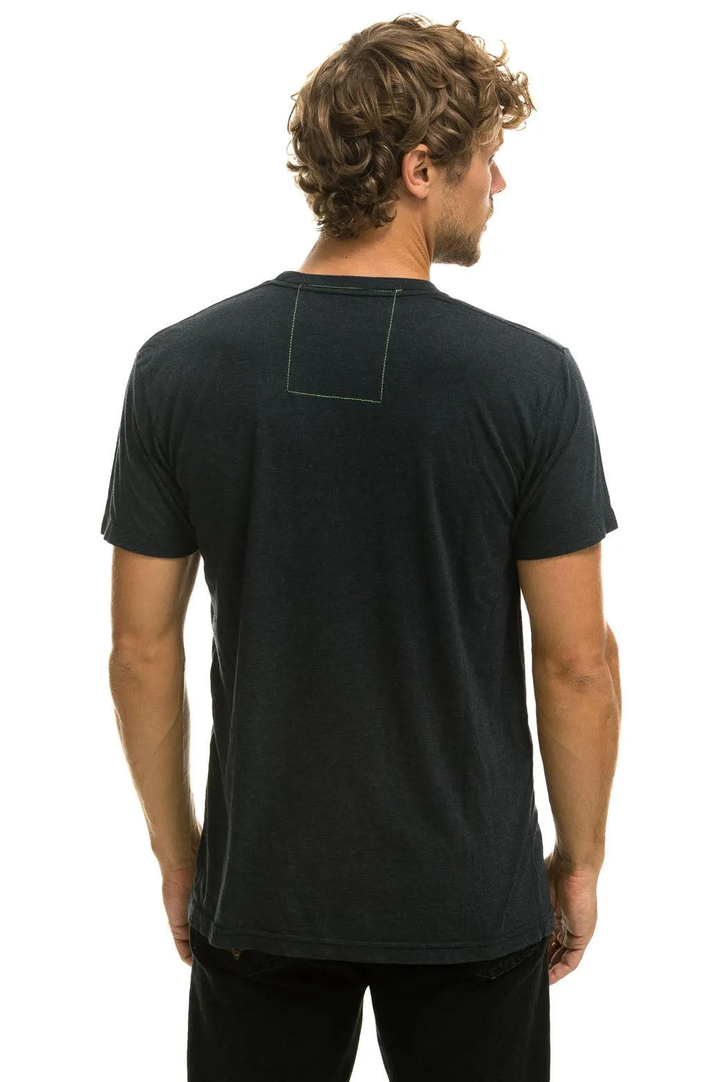 AVIATOR NATION MALIBU CREW TEE SHIRT - CHARCOAL