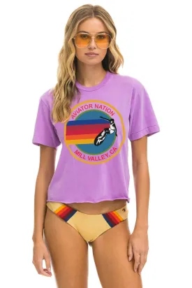 AVIATOR NATION MILL VALLEY BOYFRIEND TEE - NEON PURPLE