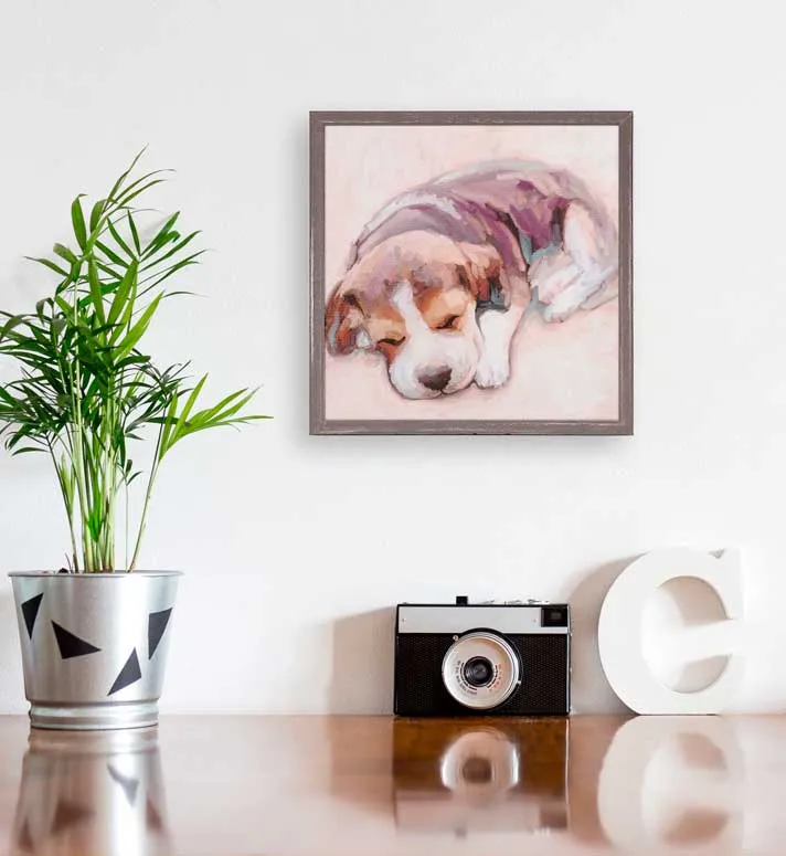 Best Friend - Baby Beagle Mini Framed Canvas