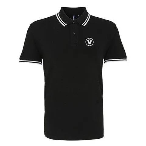 Black and White M Logo Polo