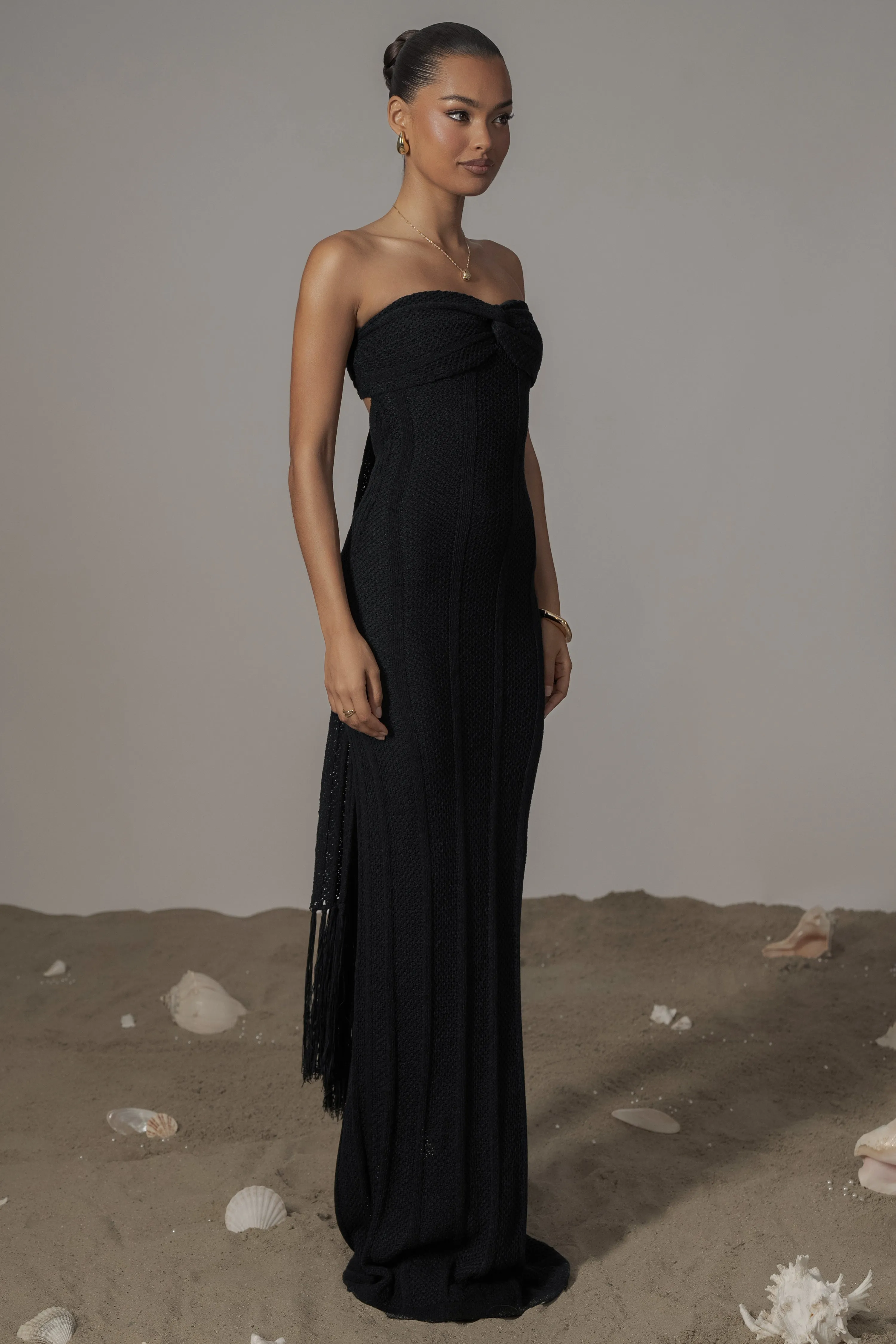 Black Blanca Strapless Maxi Dress