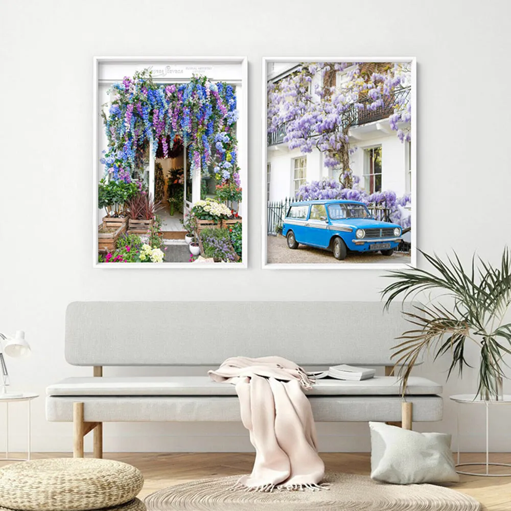 Blue Car in London - Art Print by Victoria's Stories