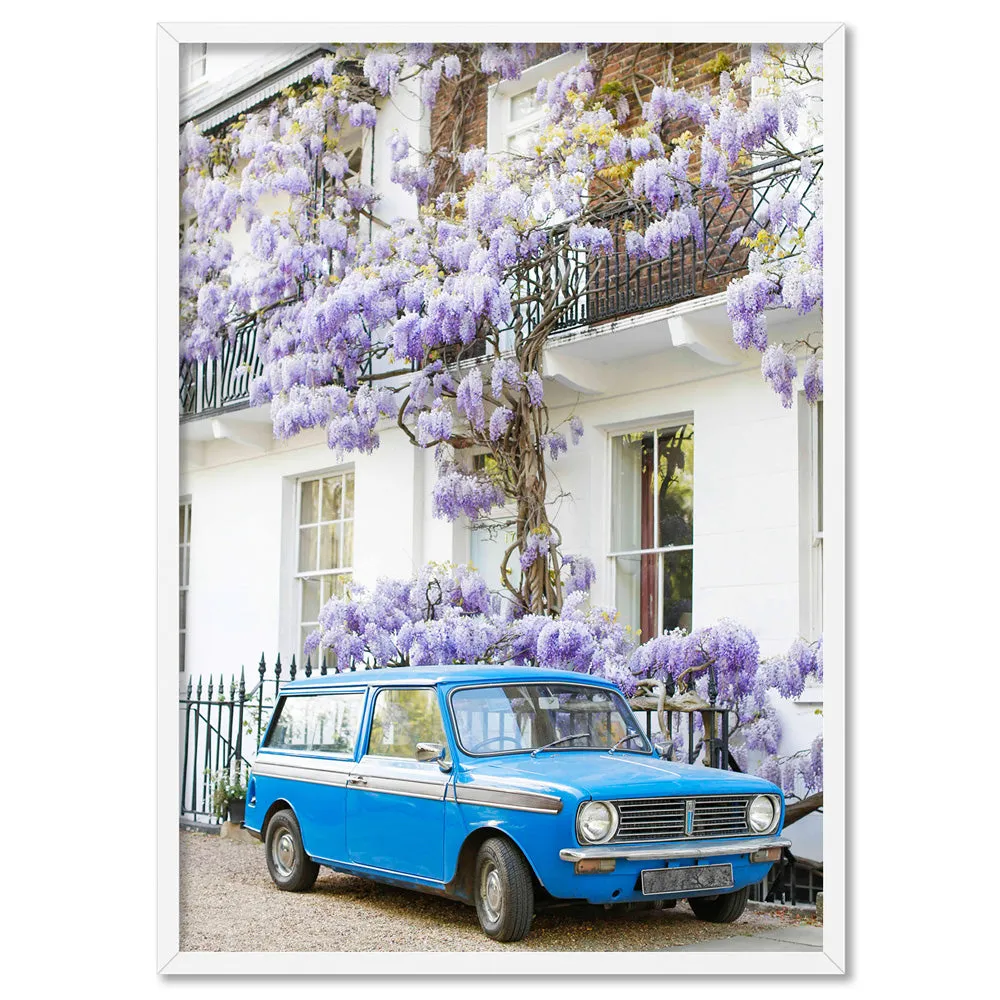 Blue Car in London - Art Print by Victoria's Stories