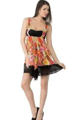 Bold Desire Babydoll Set Floral #525B