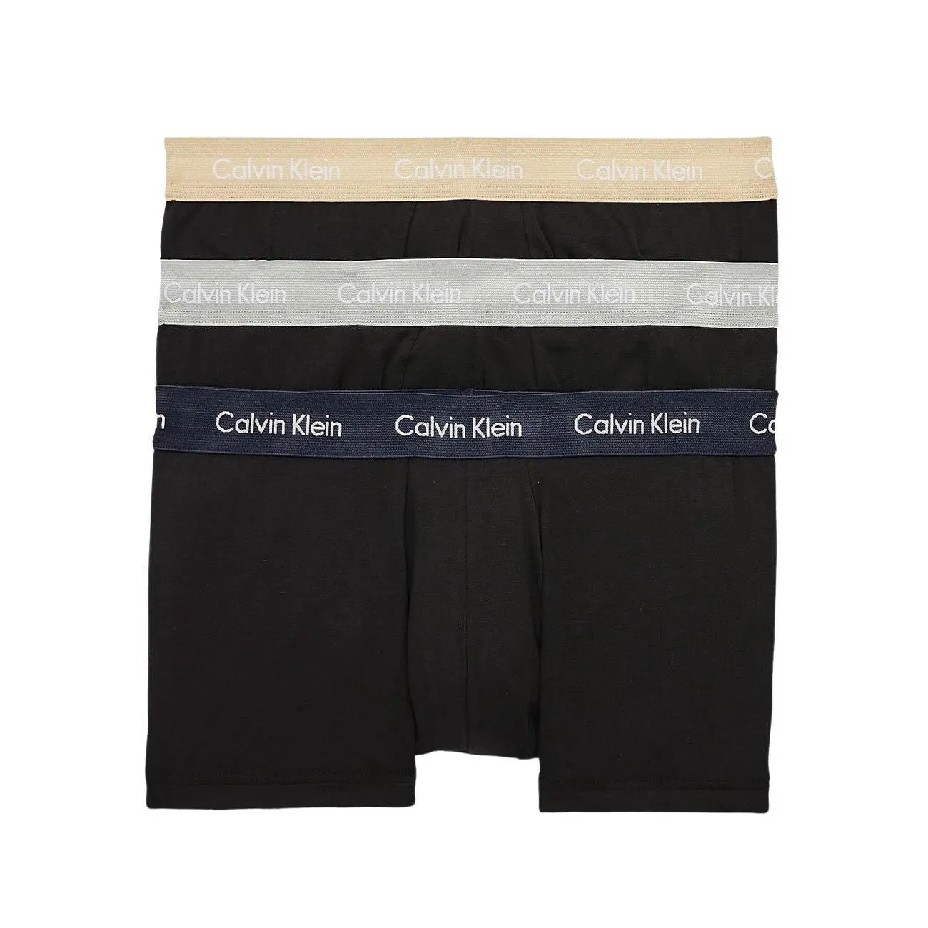 Calvin Klein 3er Pack Low Rise Trunk Cotton Stretch Boxershorts Black Shoreline Clem Travertine Wb