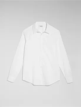 Calvin Klein Men's Solid Stretch Slim Woven Shirt Brilliant White 40CM100 541