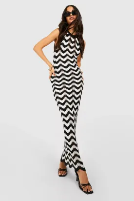 Chevron Crochet Maxi Dress