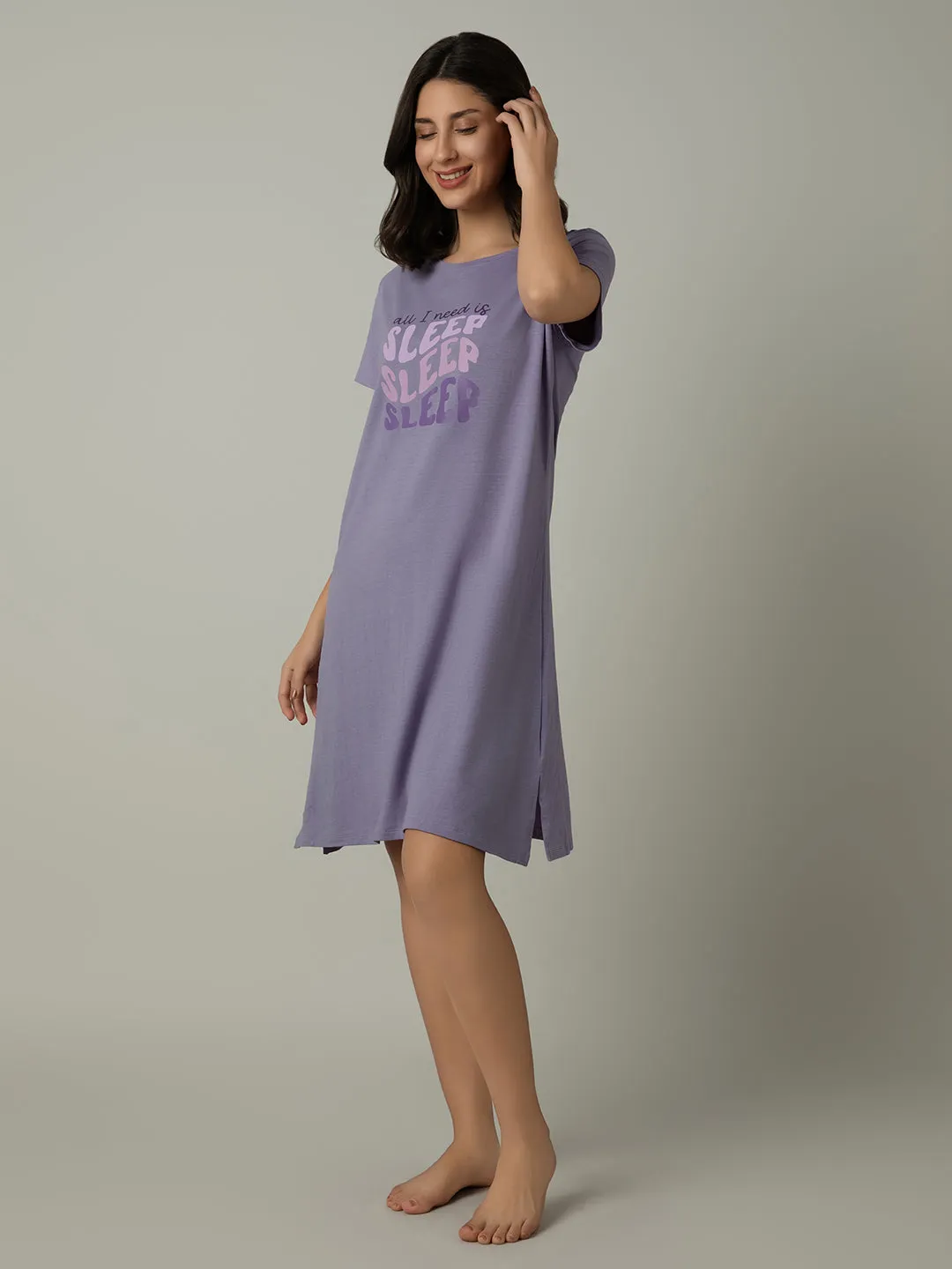 Comfort Sleep Dress - All I Need Is Sleep Print