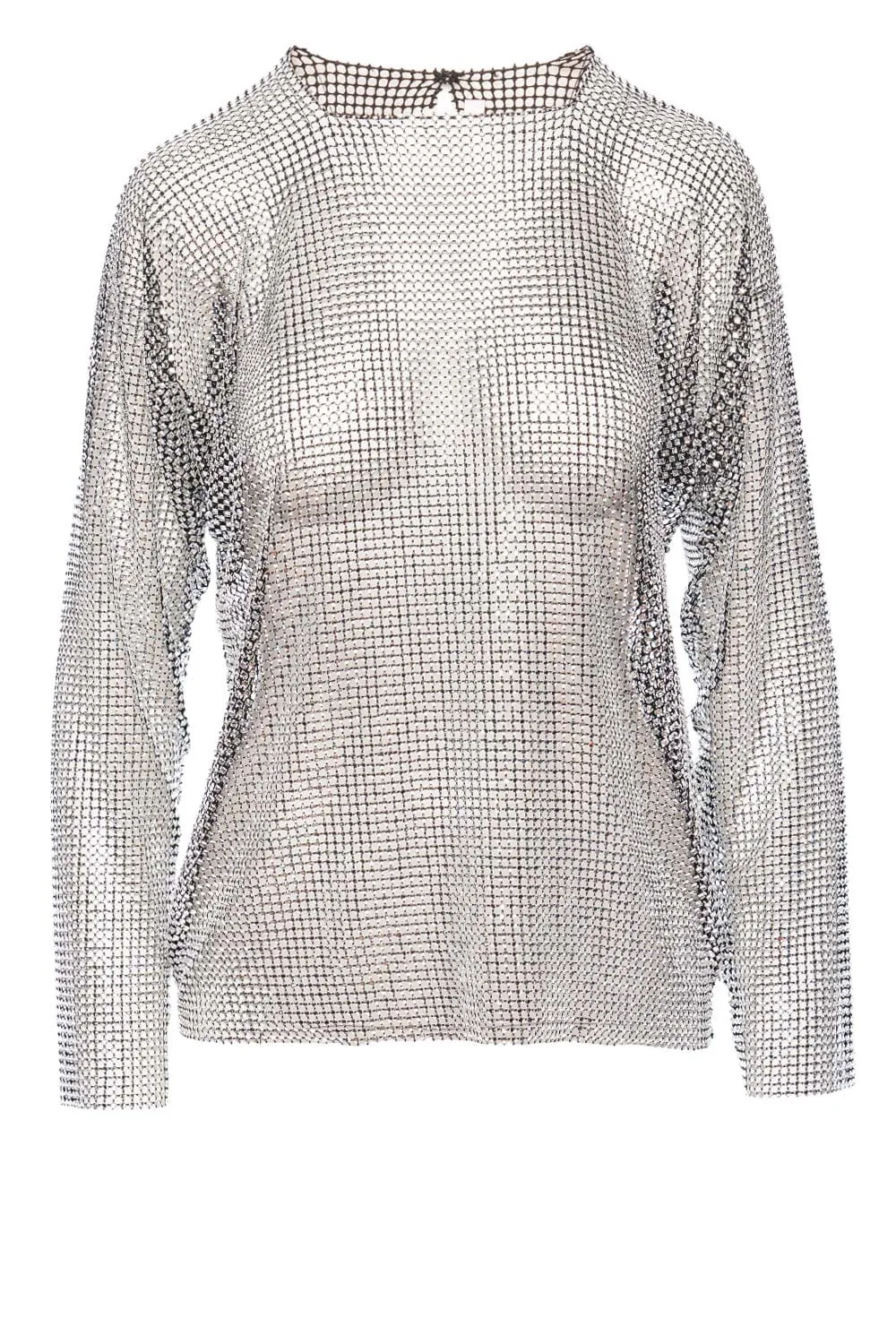 Crystal Mesh Long Sleeve Top