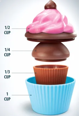 Cute Cupcake Design Measuring Cups for Baking