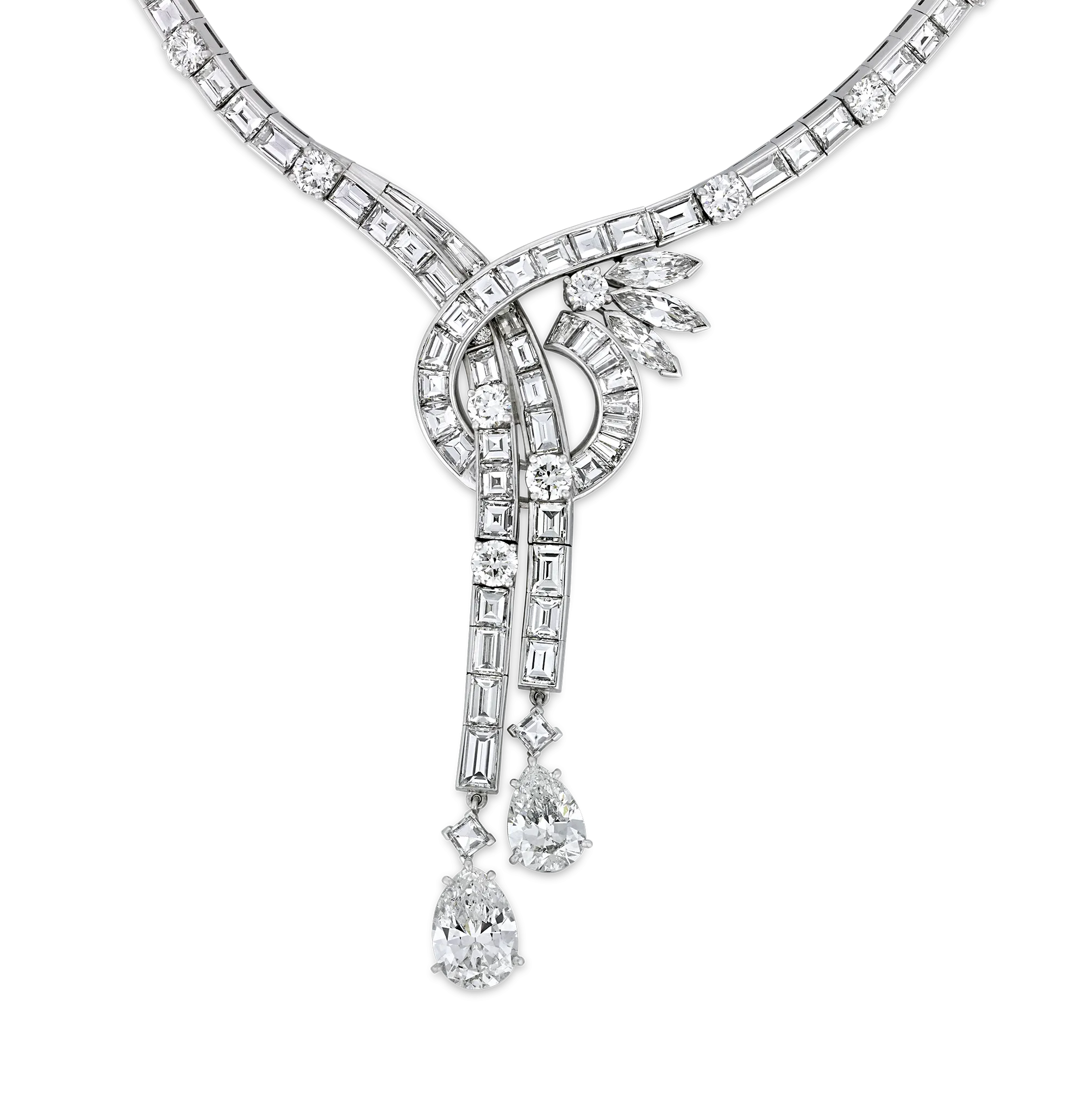 Diamond Lariat Necklace, 36.77 Carats