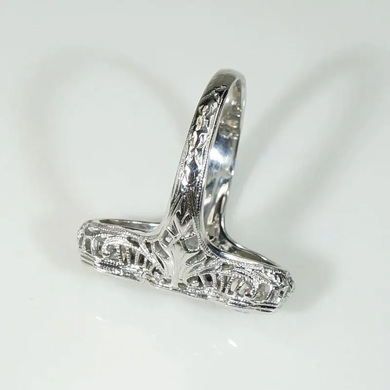 Dramatic Three Diamond Filigree Knuckle Ring