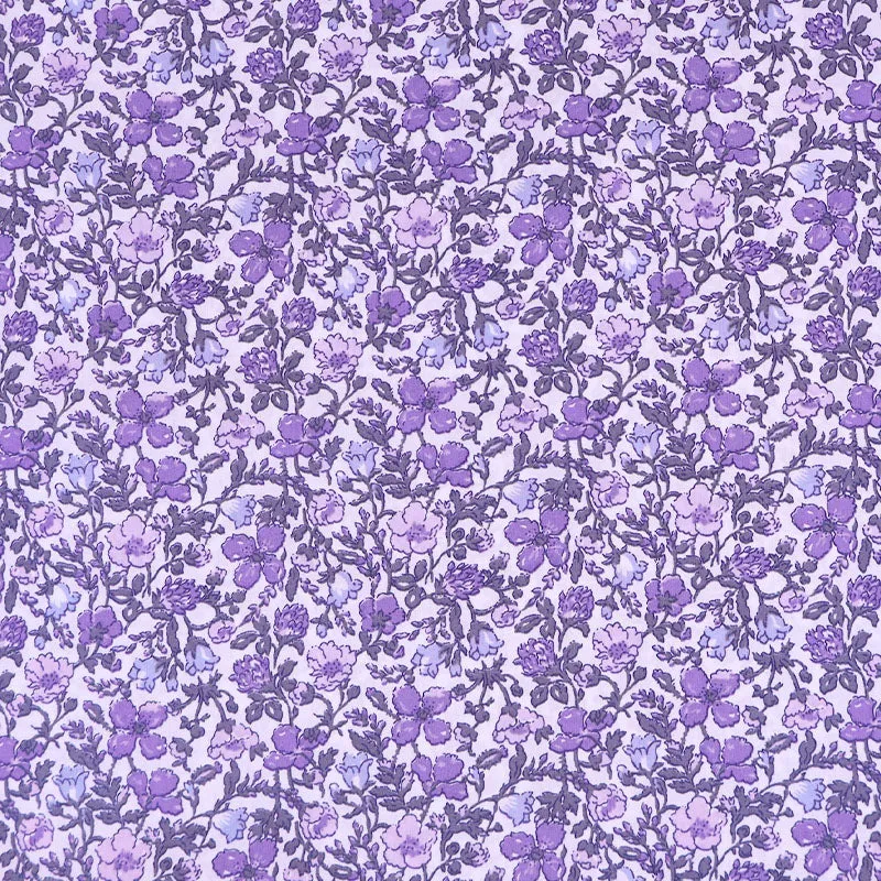 Dressmaking Floral Cotton Lawn - Blossom - Purple