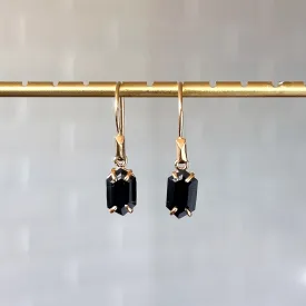 Eloise Black Garnet Earrings in Vermeil