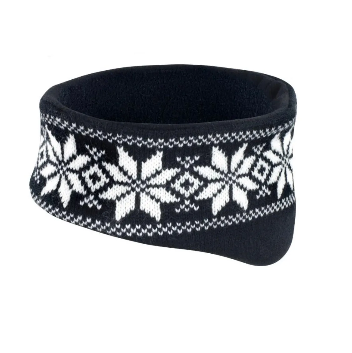 Fair Isle Ear Warmer - Black & White