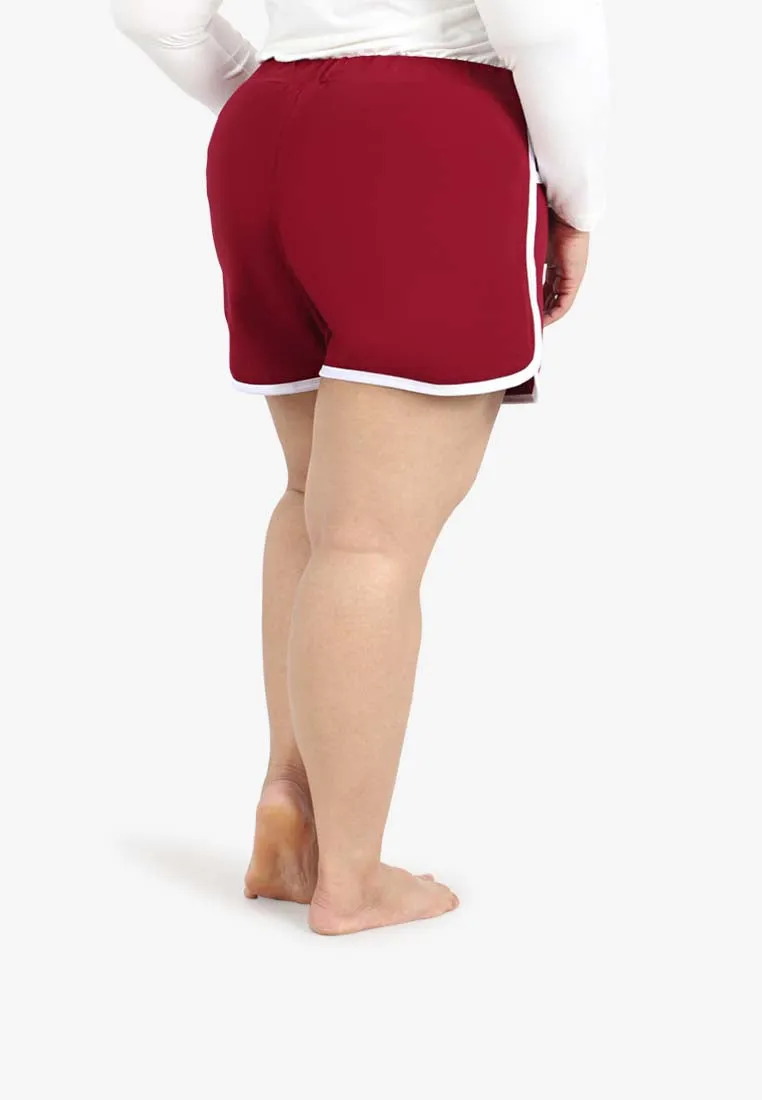 Fonda Plus Size Retro Shorts - Red