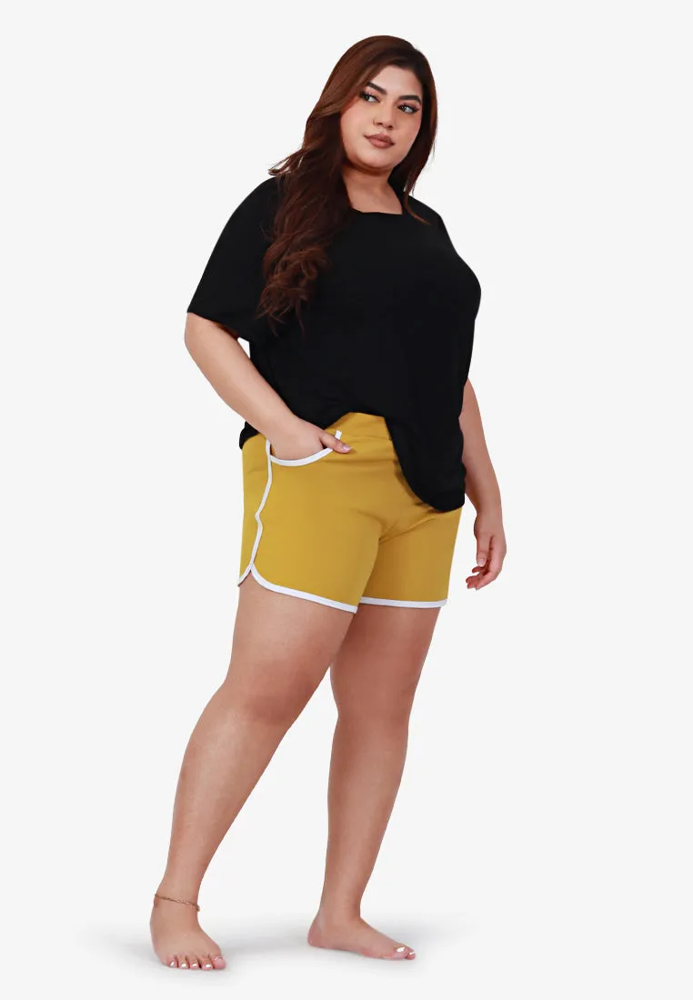 Fonda Plus Size Retro Shorts - Red