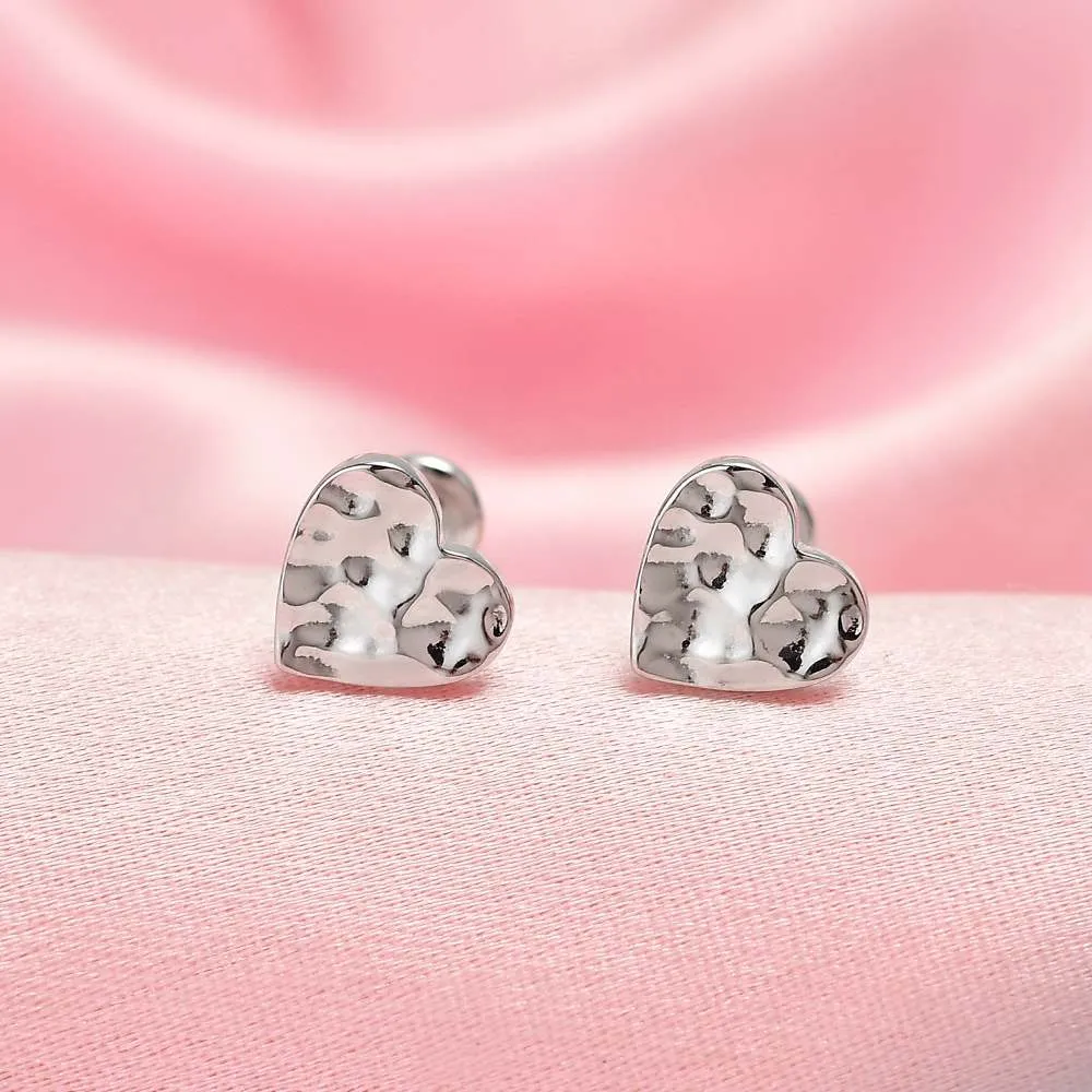 Grecian Heart Sleep Stud Earrings