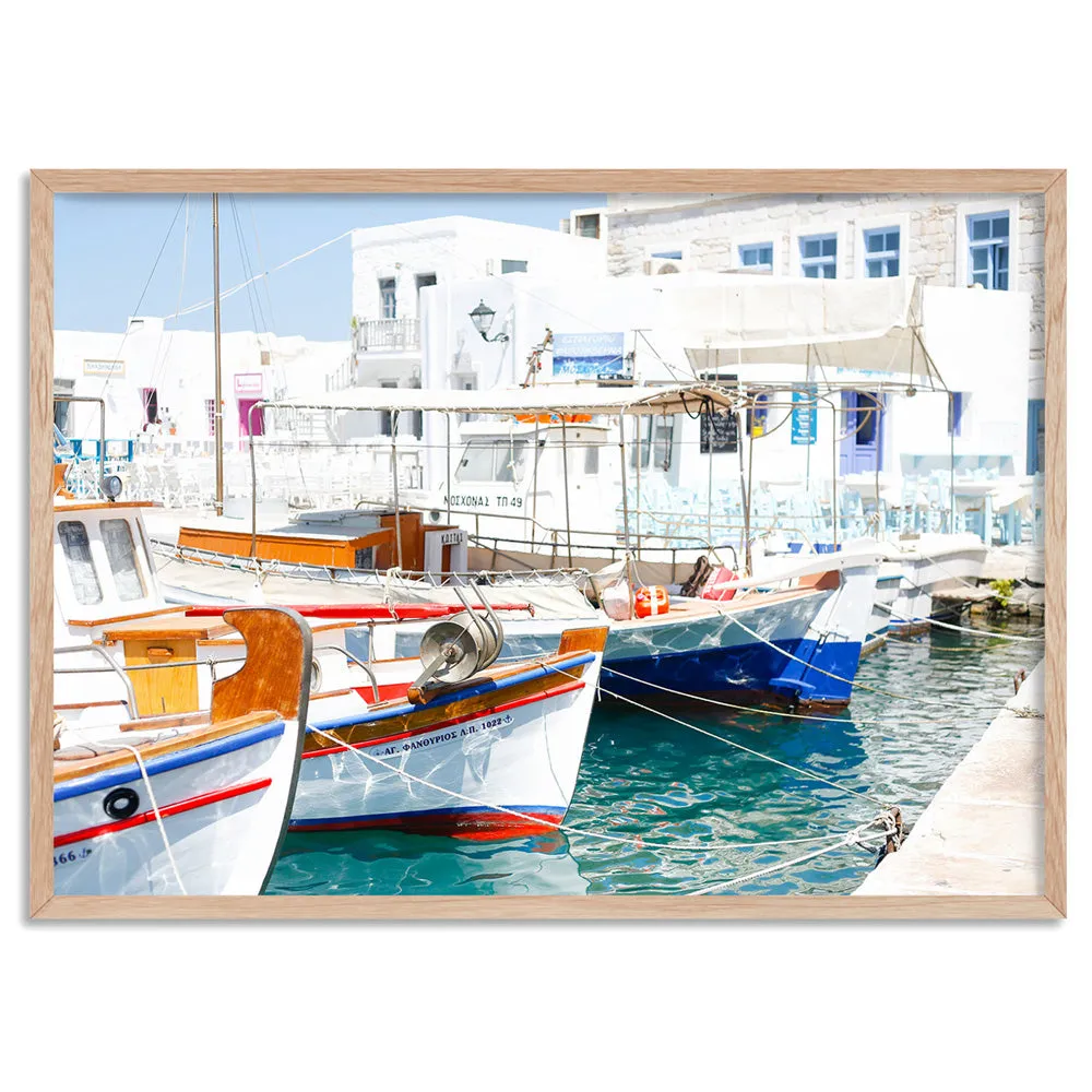 Greek Island Fishing Boats - Art Print by Victoria's Stories