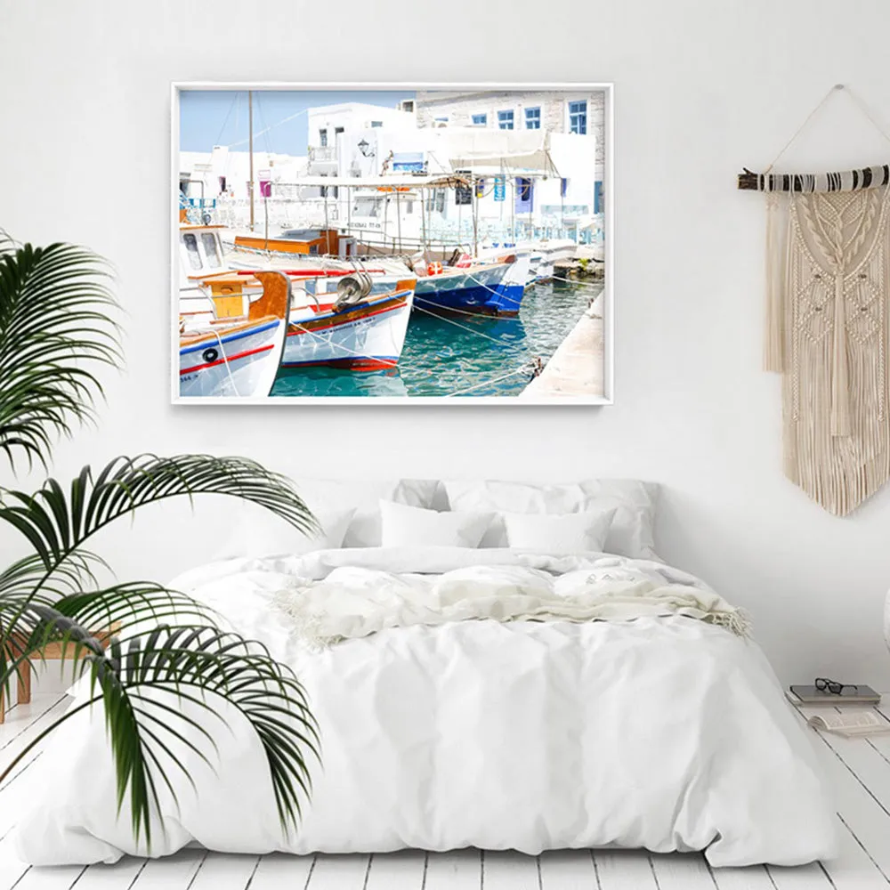 Greek Island Fishing Boats - Art Print by Victoria's Stories