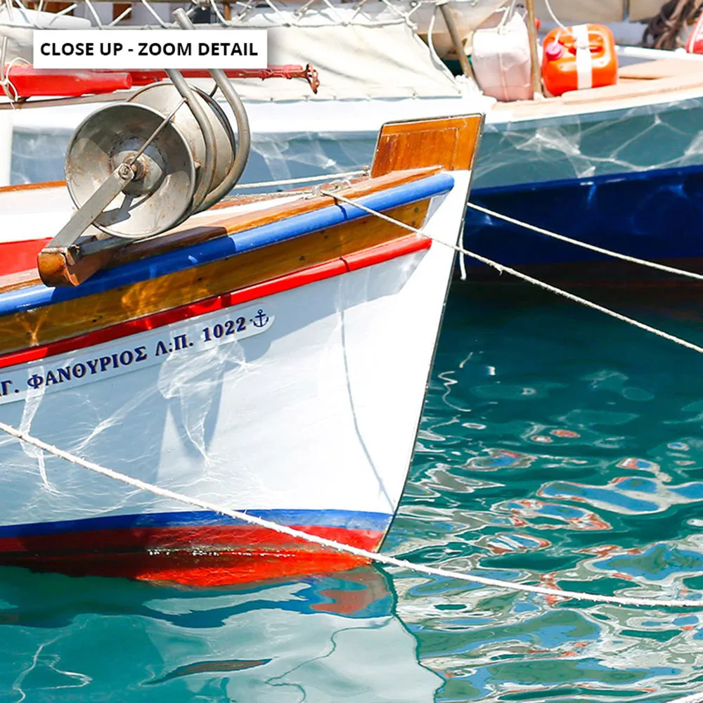 Greek Island Fishing Boats - Art Print by Victoria's Stories