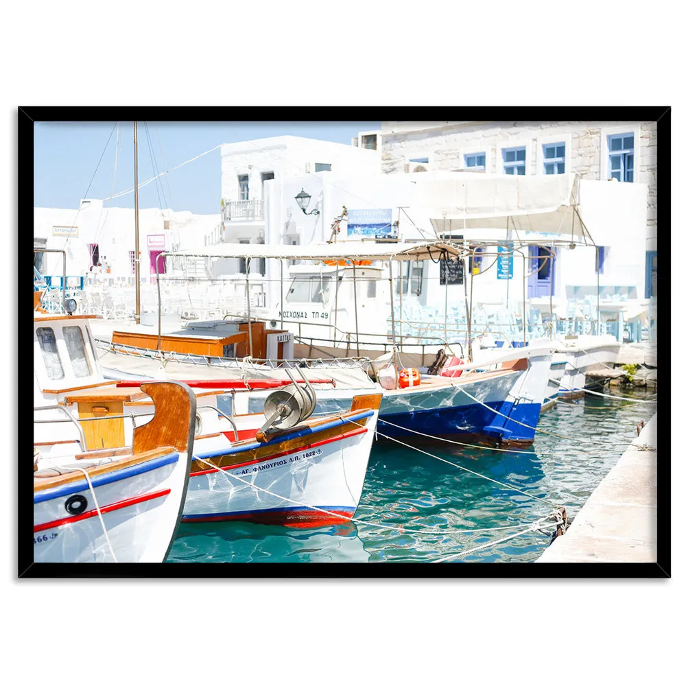 Greek Island Fishing Boats - Art Print by Victoria's Stories