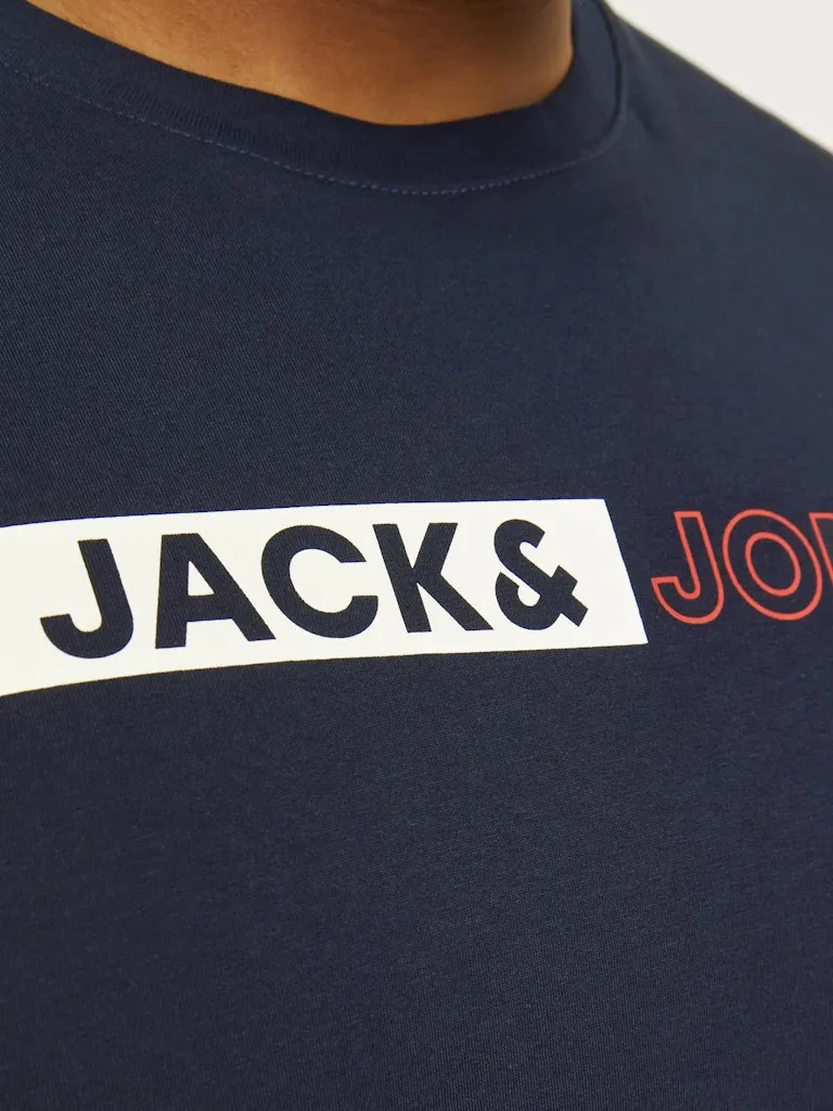 Jack & Jones Corp Logo Navy Play T-Shirt Navy