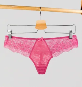 Lace seam-free thong [Berry Pink]