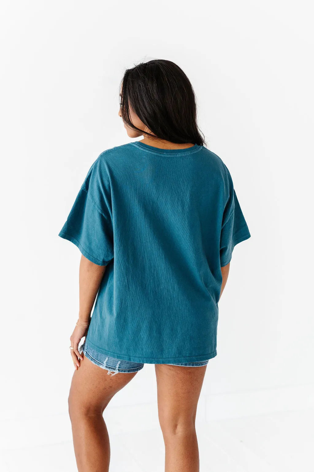 Lisa Oversized Boyfriend Tee in Dark Teal