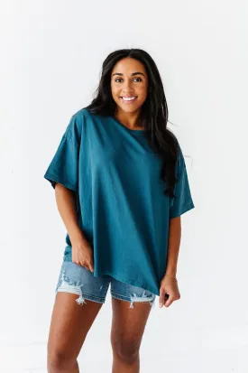 Lisa Oversized Boyfriend Tee in Dark Teal