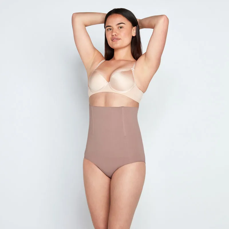 Medium Control High Waisted Brief in Mocha - Clearance