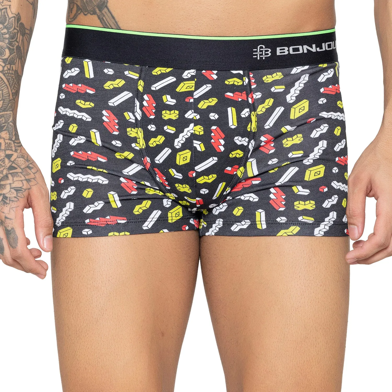 Men's Multicolor Supersoft Printed Modal Cotton Trunks - Single Pack | Black