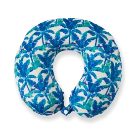 Midnight Jungle Memory Foam Travel Neck Pillow - Blue