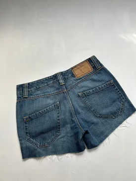 Navy blue denim low rise mini short (S)