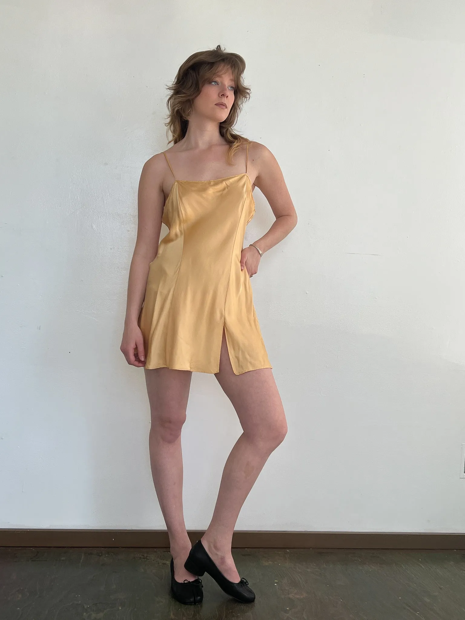 Peach Silk Slipdress (M/L)