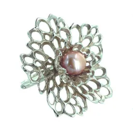 Petals & Pearls Lacy Flower Ring