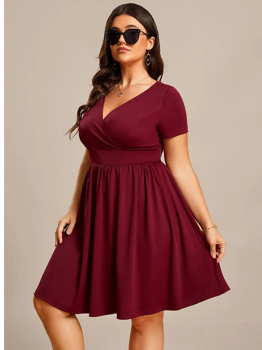 Plus Knee Length V Ncek Knitted Wholesale Cocktail Dresses