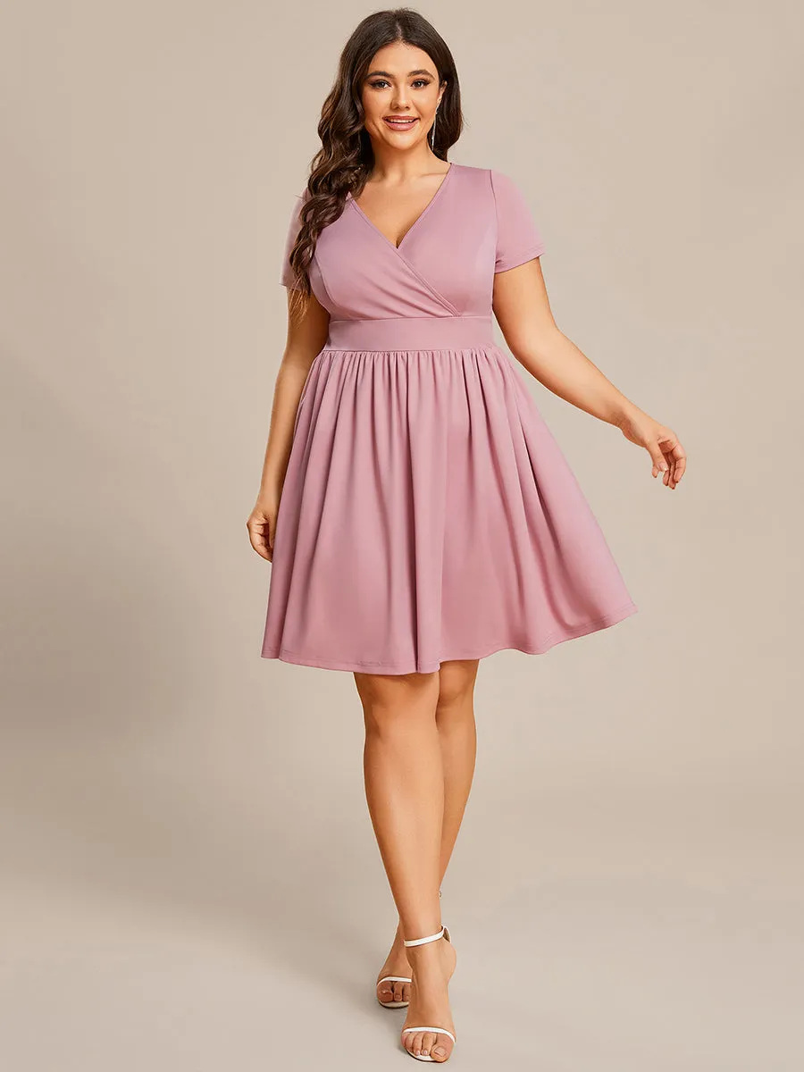 Plus Knee Length V Ncek Knitted Wholesale Cocktail Dresses