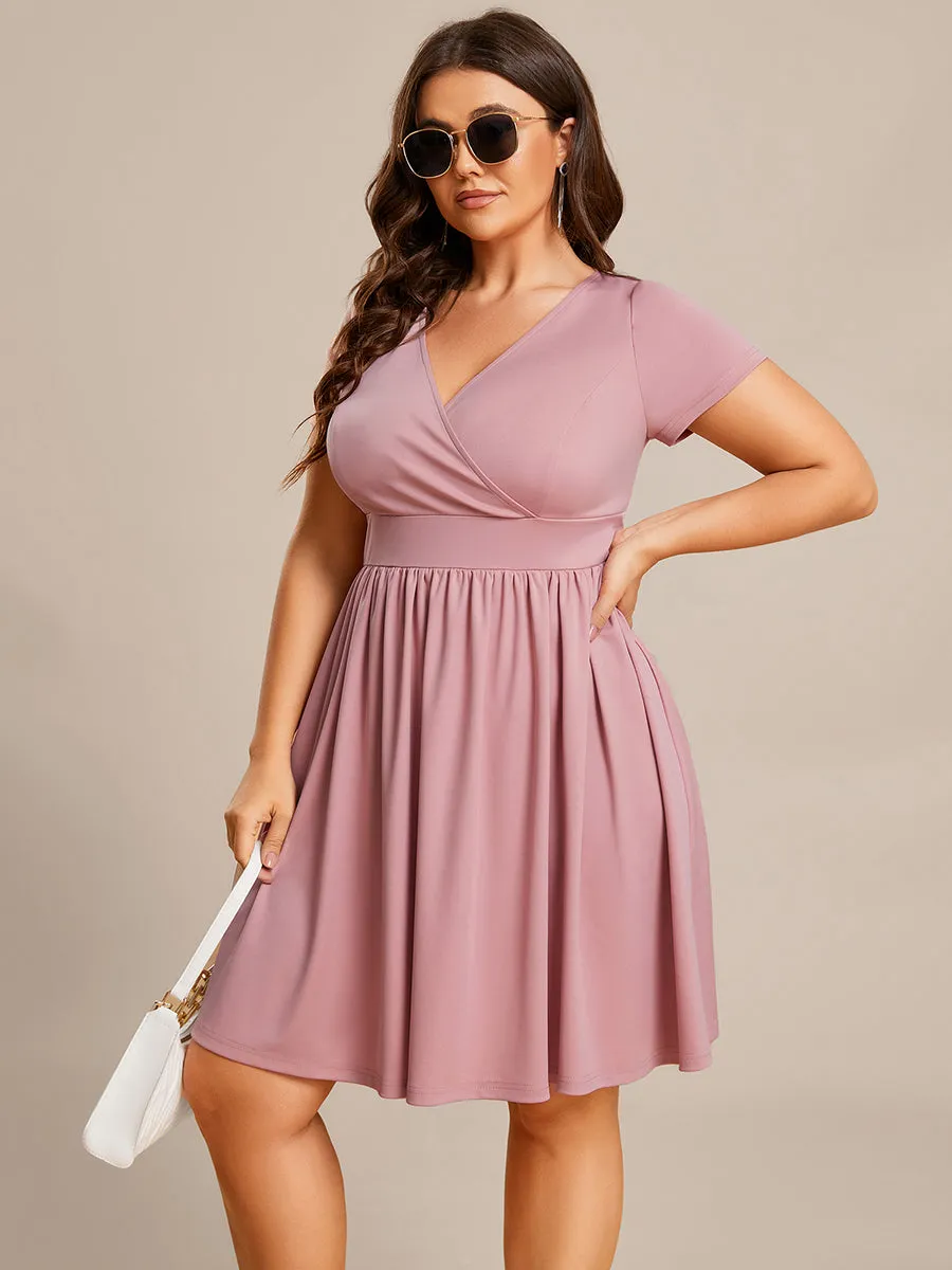 Plus Knee Length V Ncek Knitted Wholesale Cocktail Dresses